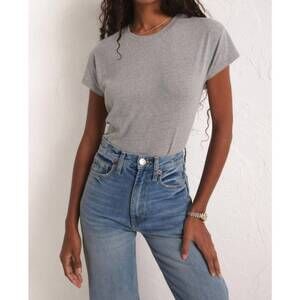 NEW Z SUPPLY modern tri blend crew neck tee in classic heather grey